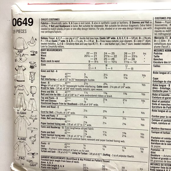 Simplicity Uncut Sewing Patterns 4287 & 0649 Kids Fall Halloween Costumes - Picture 6 of 7